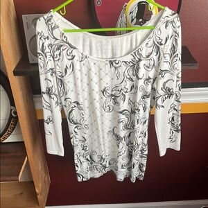 Elegant White and Black Women's Top